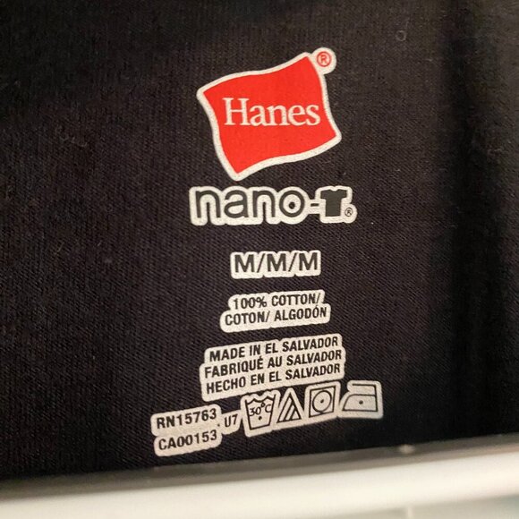 HANES Black T Shirt Short Sleeve with Pink Floyd Band Text and Image Size M - Picture 3 of 8